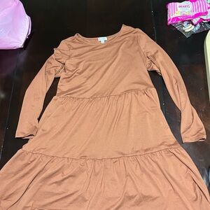 Long Sleeve Brown Dress